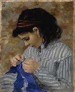 Pierre-Auguste Renoir Lise Sewing oil painting artist
